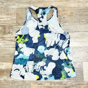 The North Face Floral Racerback Tank Top - Blue and Green